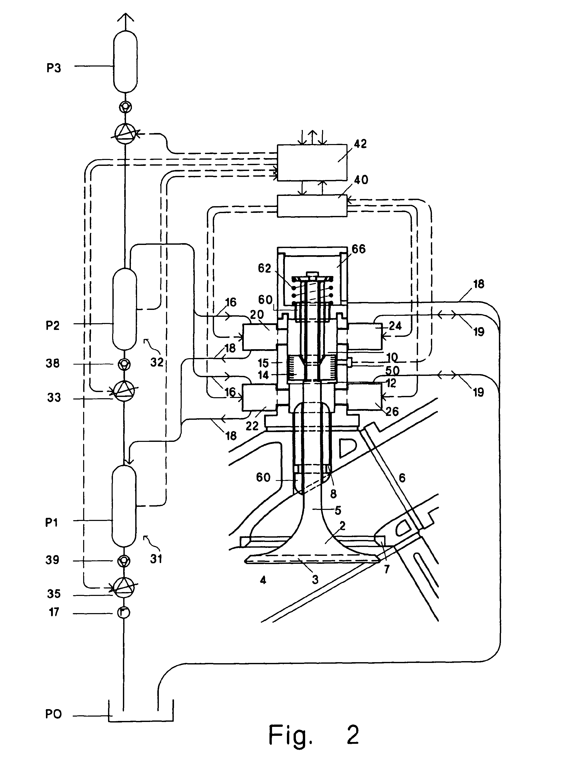 Hydraulically operated valve actuation and internal combustion engine with such a valve actuation