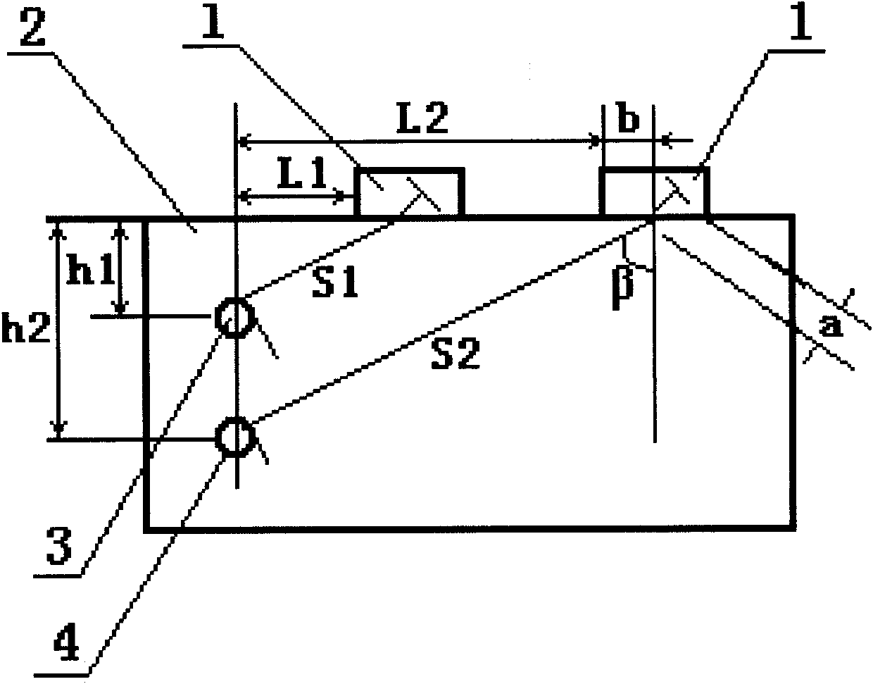 Method for calibrating large-angle or small-angle longitudinal wave angle probe for ultrasonic fault detector