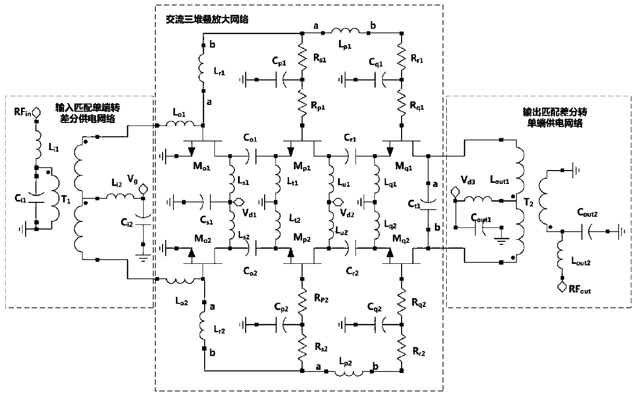 AC stacked power amplifier for wireless terminal