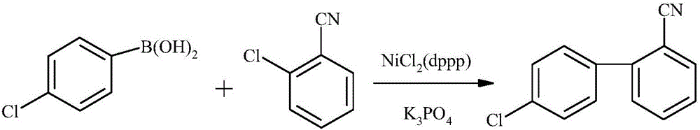 Mass production method for 4-chloro-2'-cyanobiphenyl