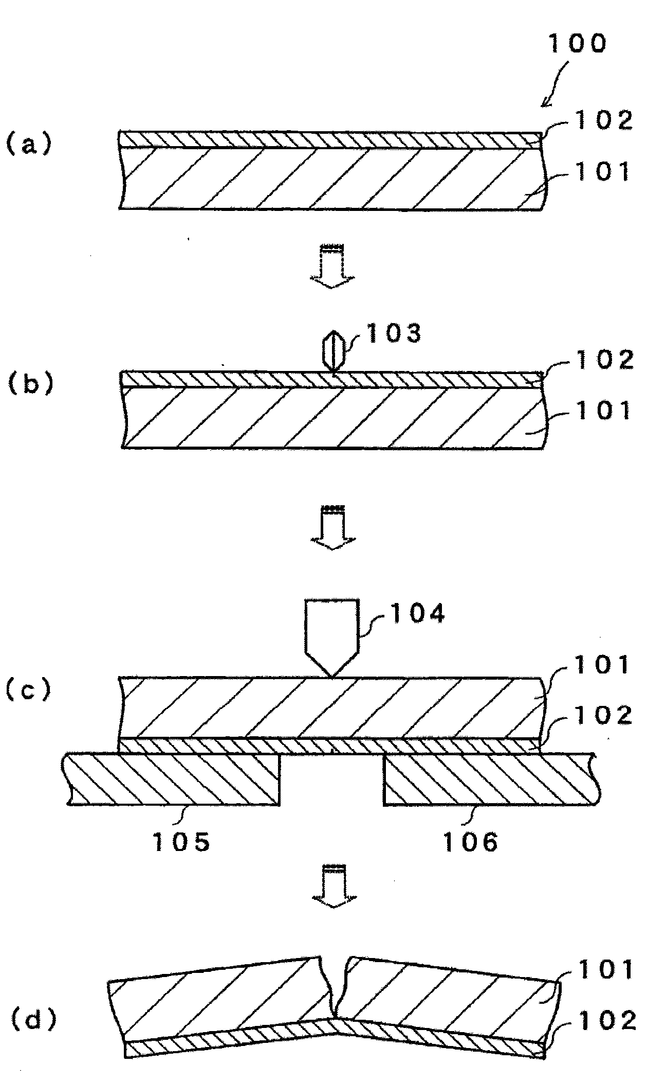 Lamination ceramic substrate breaking method