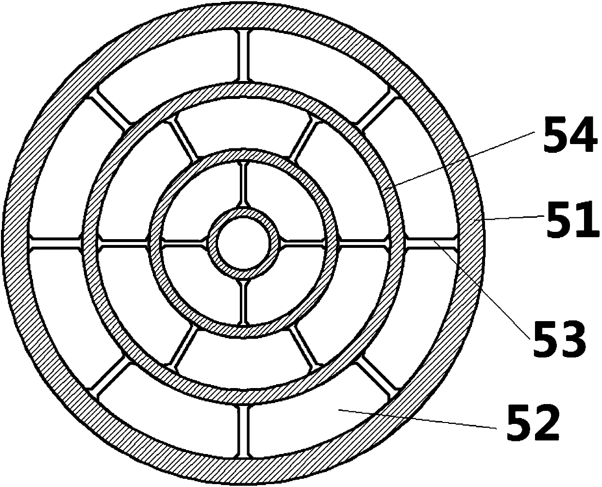 A non-condensable gas annular partition heat exchanger with variable length