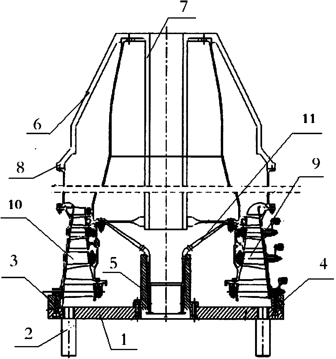 Axial-flow compressor unit body component assembling device and method