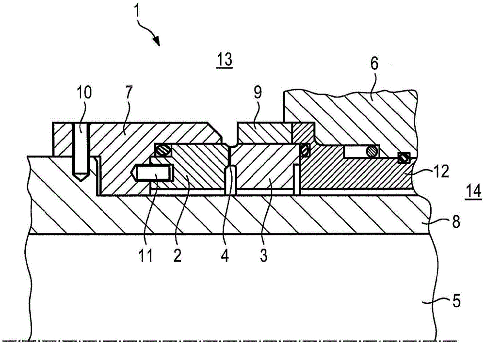 Mechanical seal arrangement having sliding surfaces of differing hardness