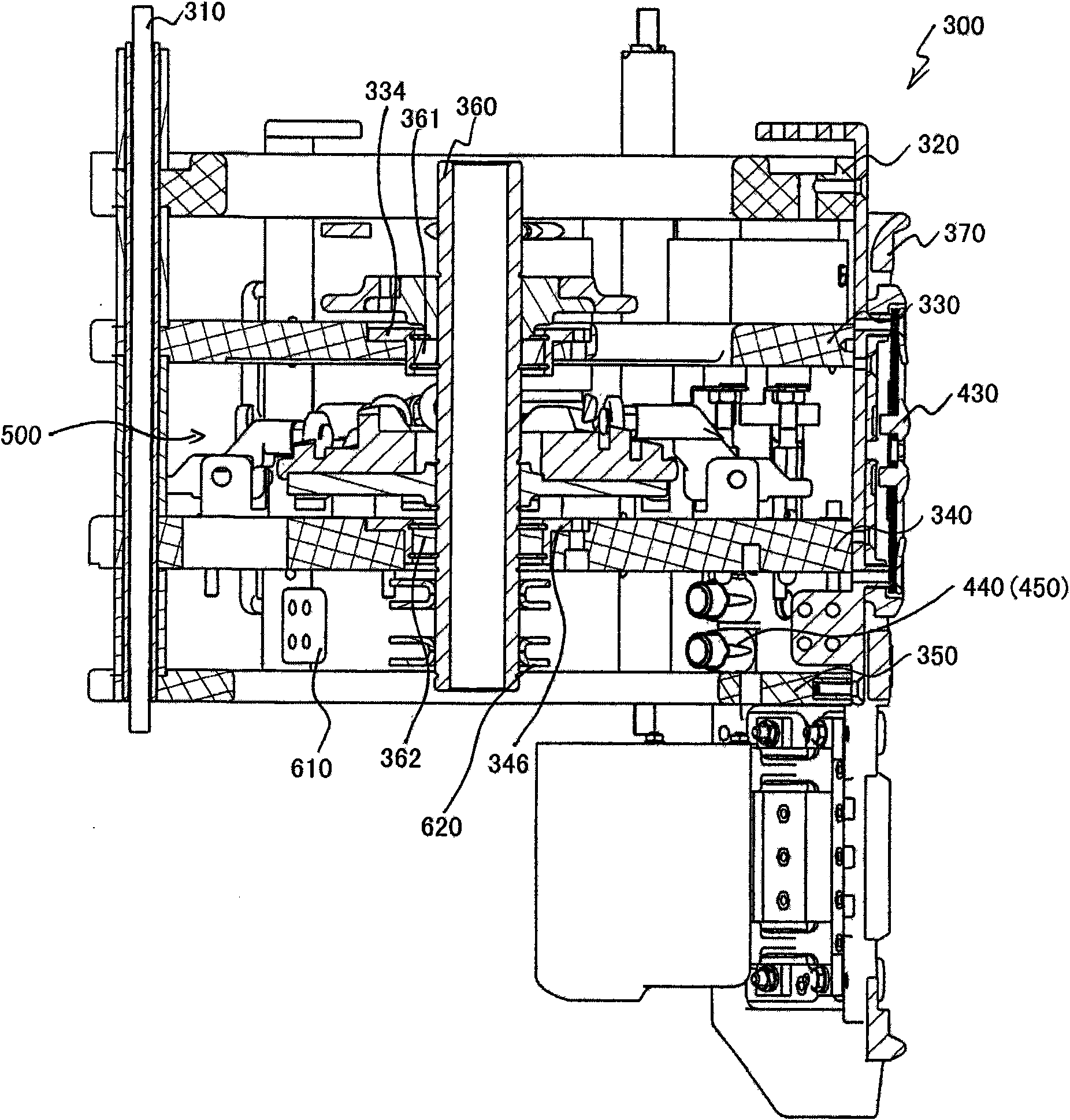 Vacuum vessel switching core used by on-load tap-changer