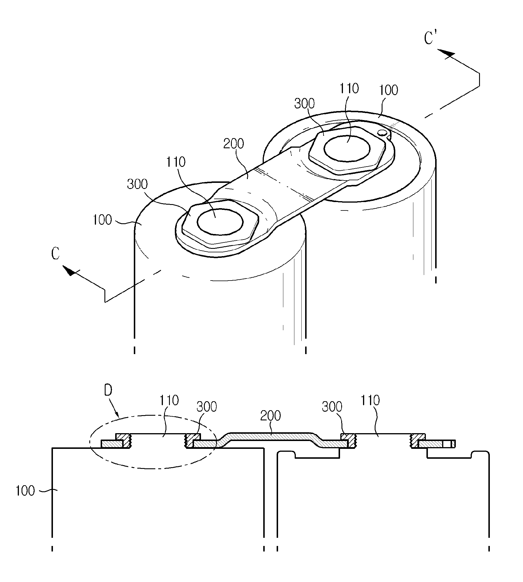 Terminal connecting device for energy storage module