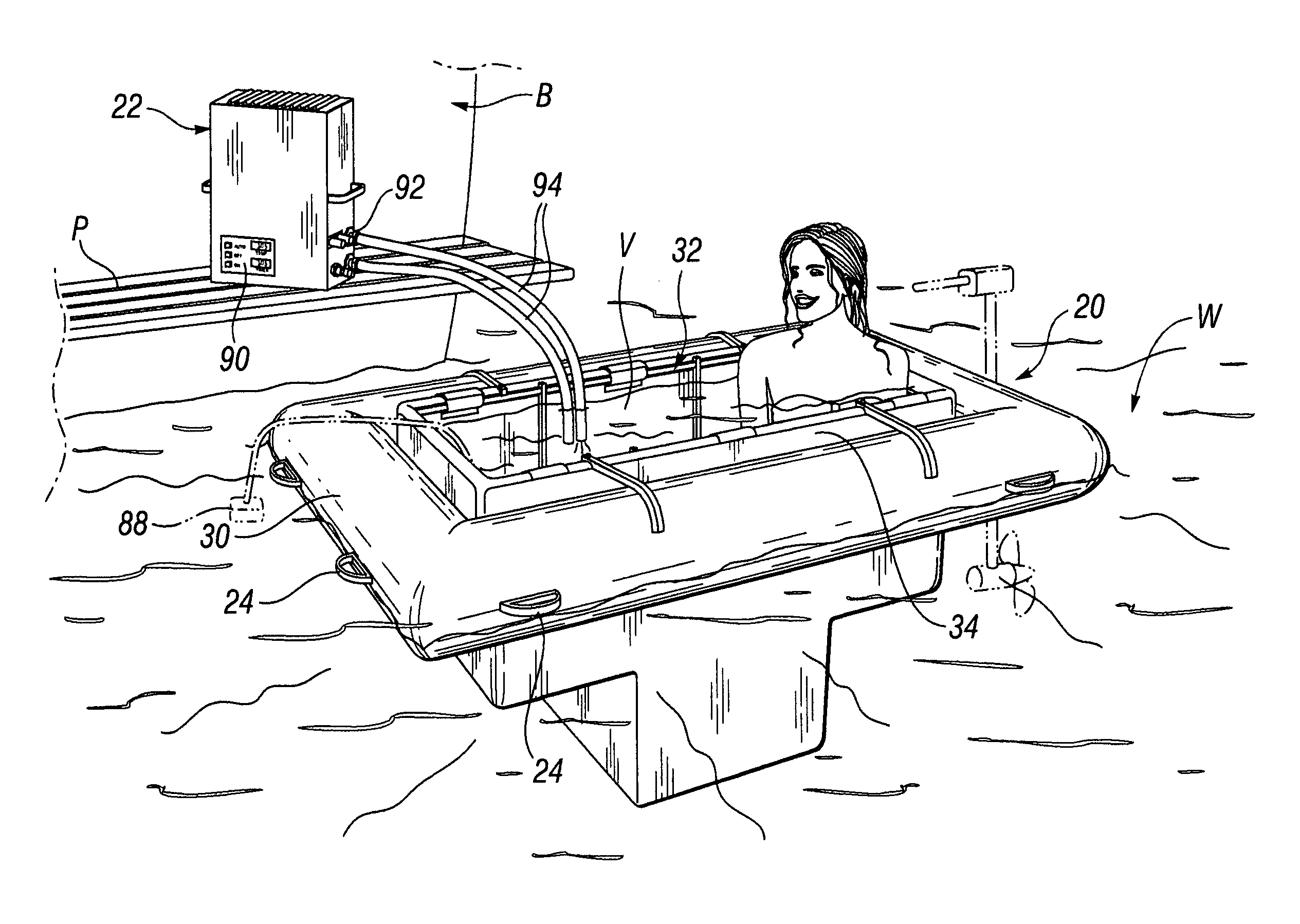 Portable floating hot tub
