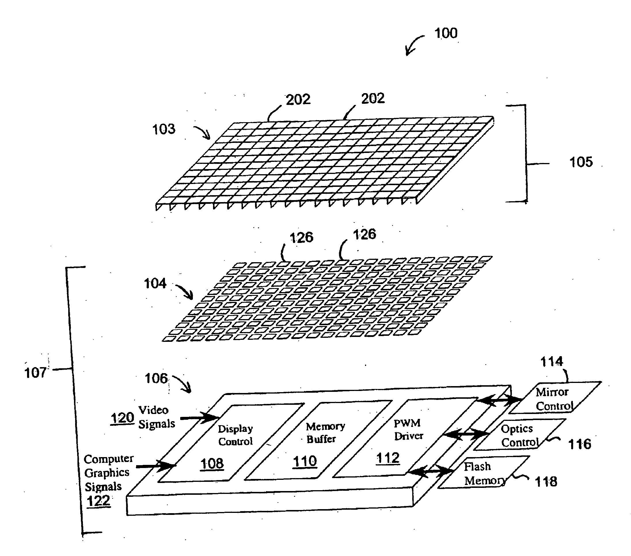 Electrical contact method and structure for deflection devices formed in an array configuration