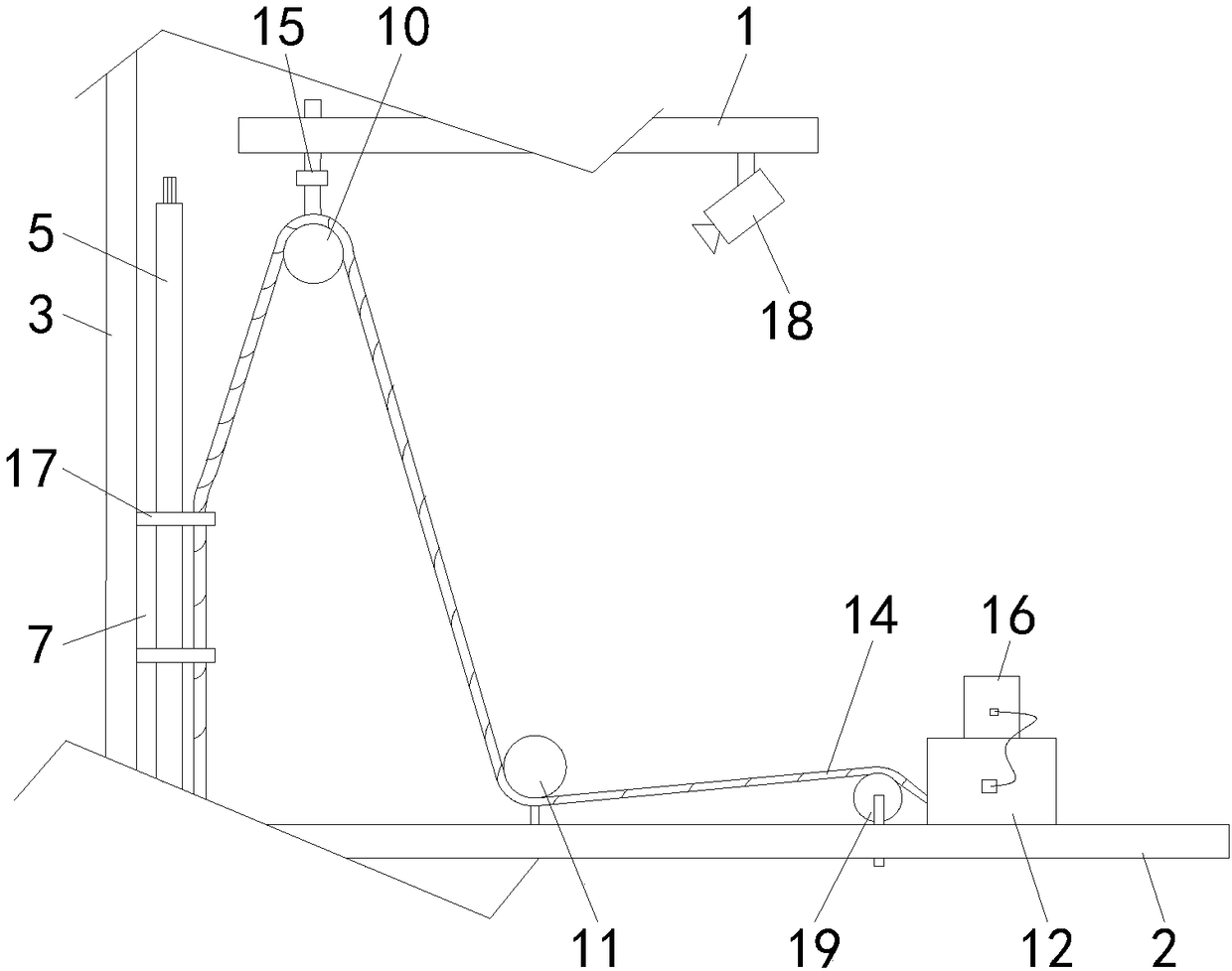 Wirerope-accompanying cable vertical hoisting system and construction method thereof