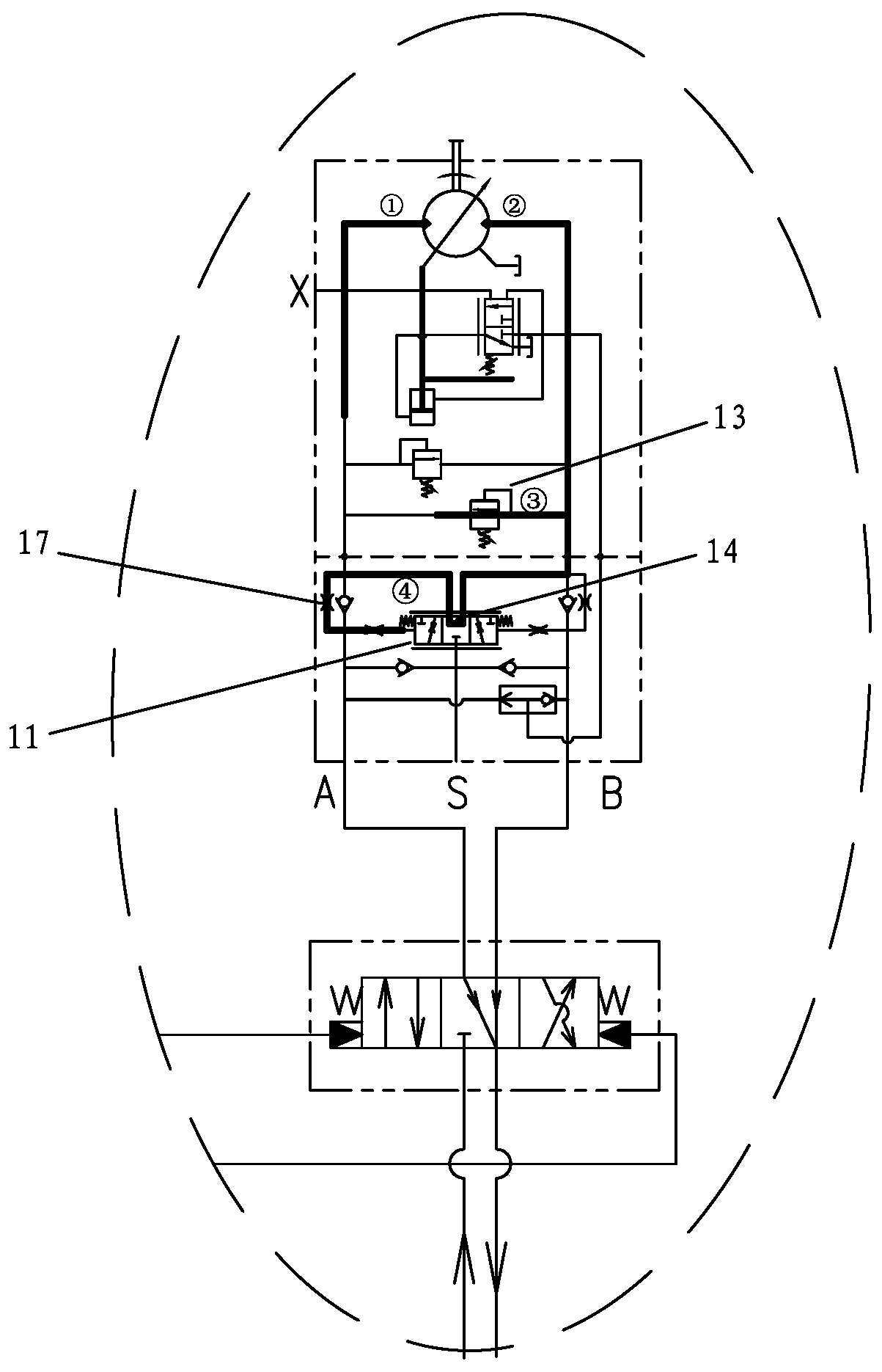 Automatic variable-displacement walking motor assembly, hydraulic driving walking control system and application thereof