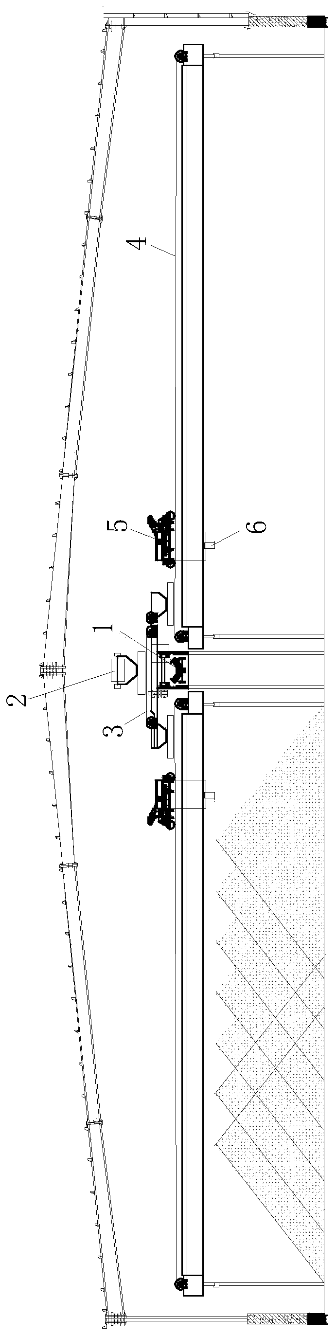 Automatic material distribution system for intelligent large material stacking yard