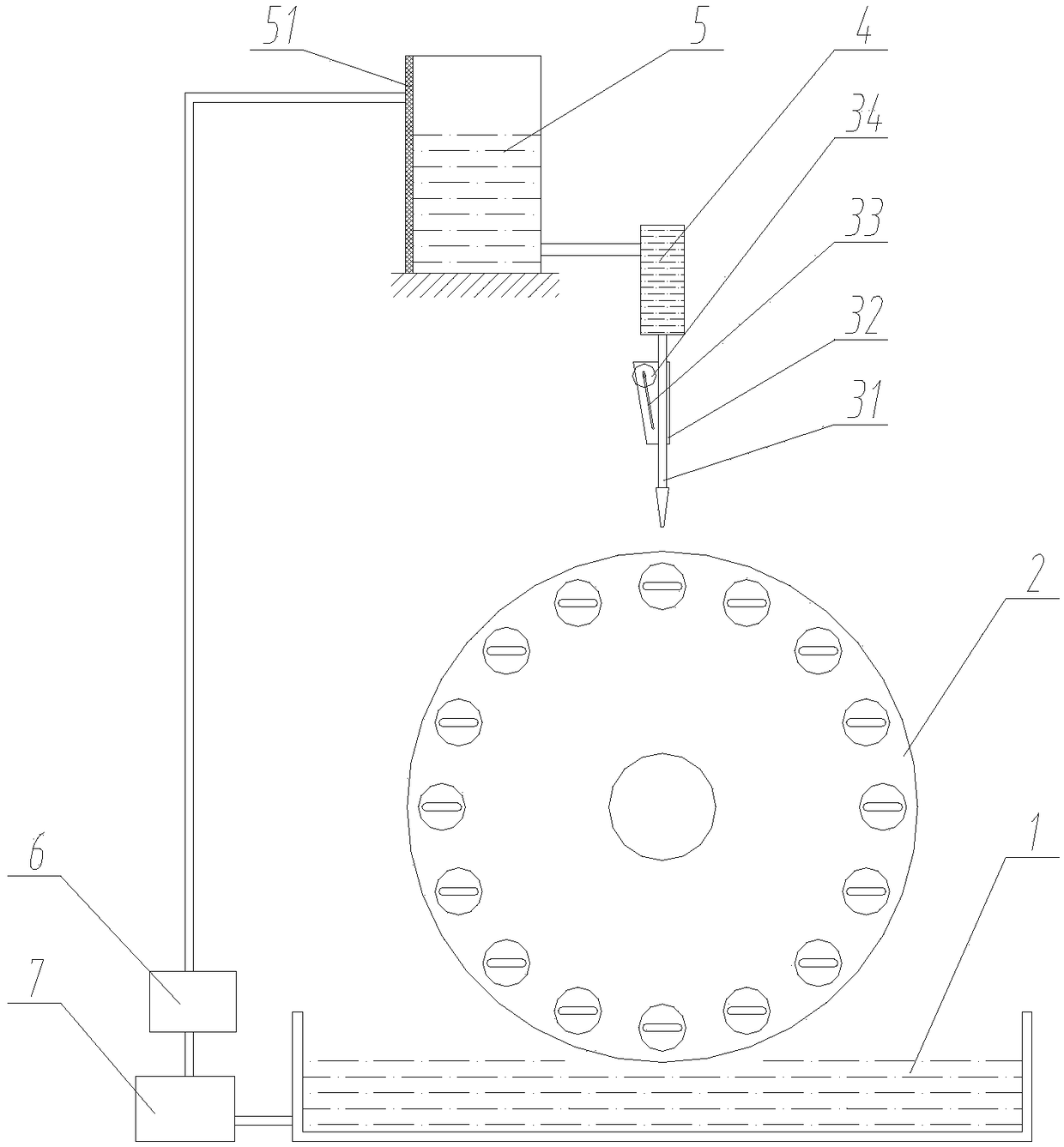 A transposition wire processing oiling device