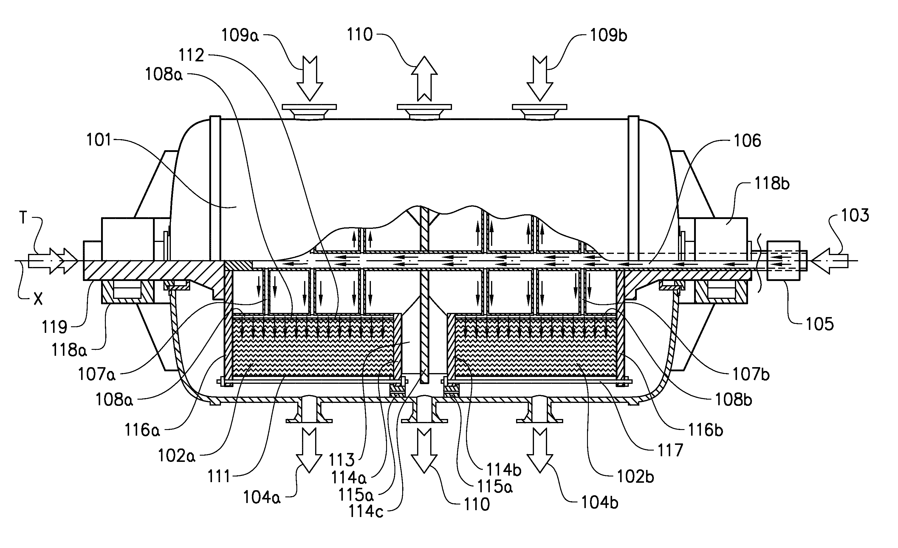 Method and absorber for removal of acid gas from natural gas