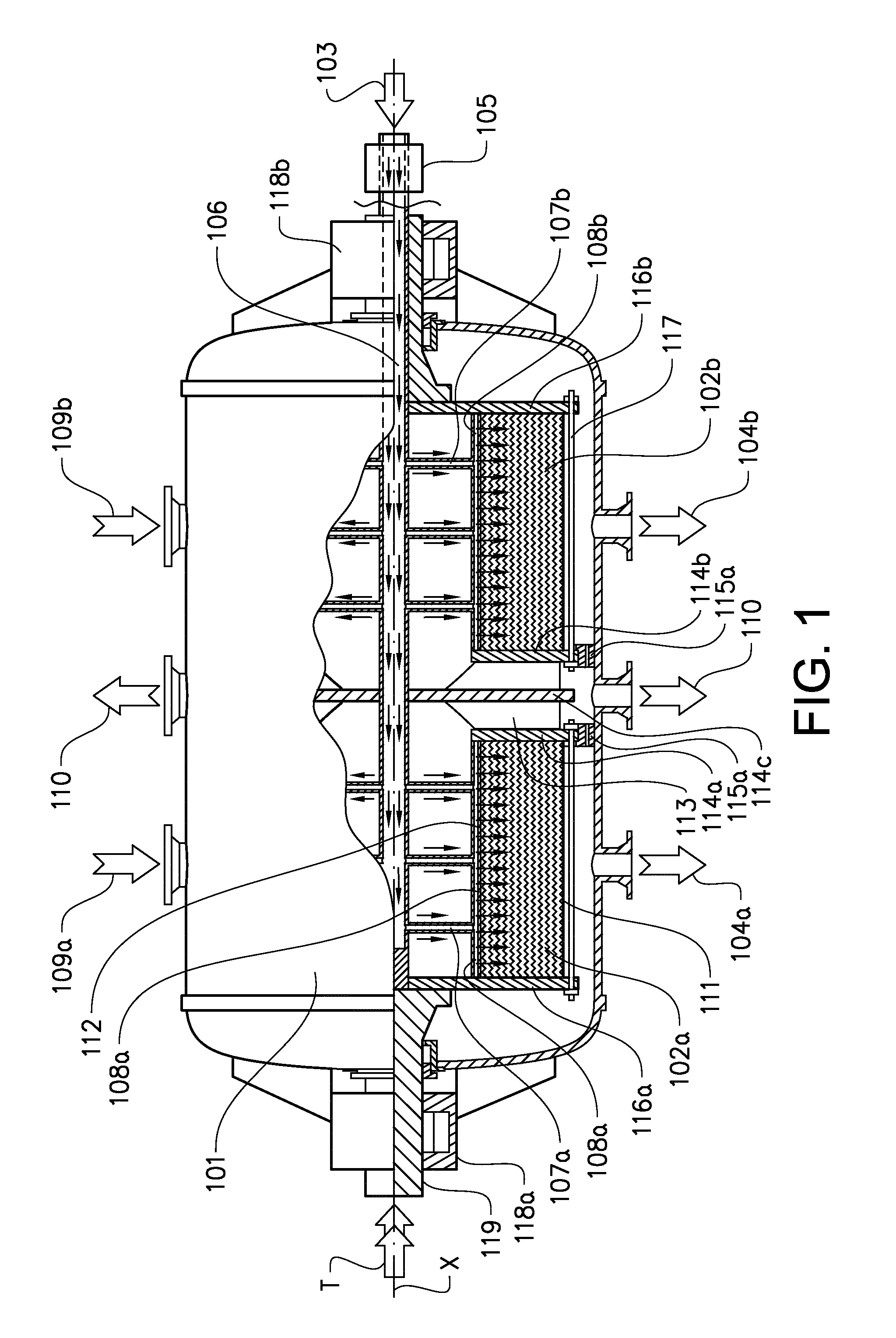 Method and absorber for removal of acid gas from natural gas