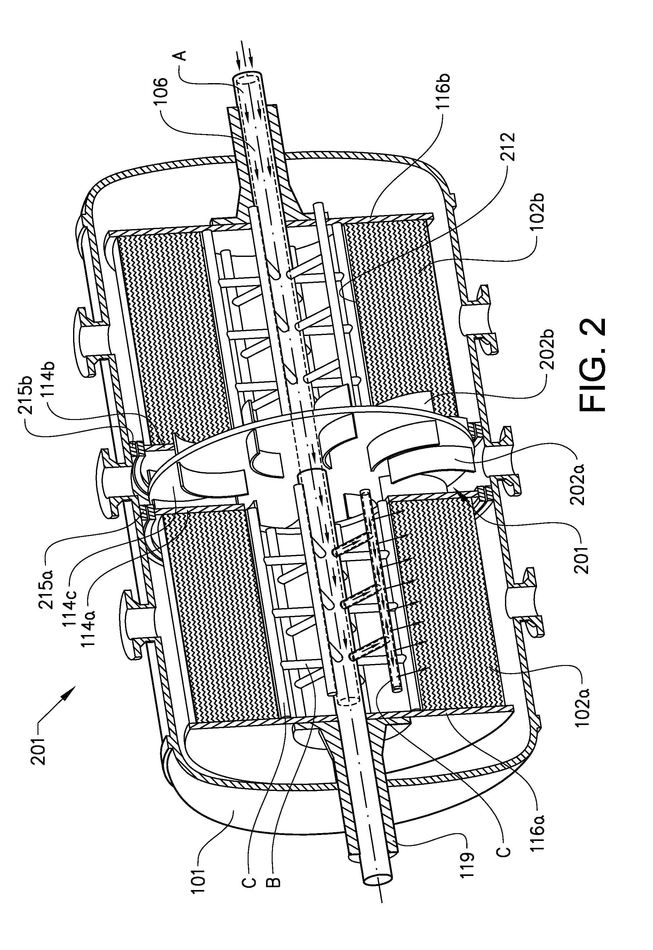 Method and absorber for removal of acid gas from natural gas