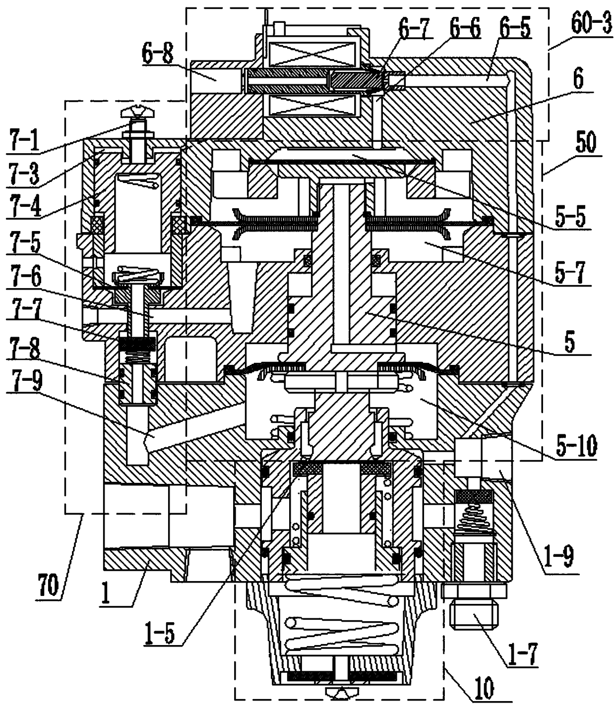A multifunctional stepless pressure changing device and abs combined relay valve