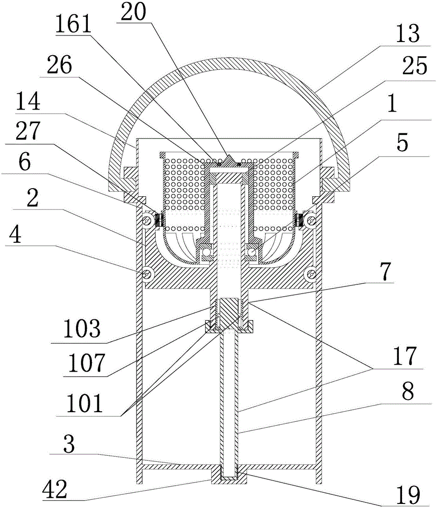 Magnet hook connection hexagonal prism sliding block self-locking lifting side shaft prismatic barrel mop cleaning and spin-drying device