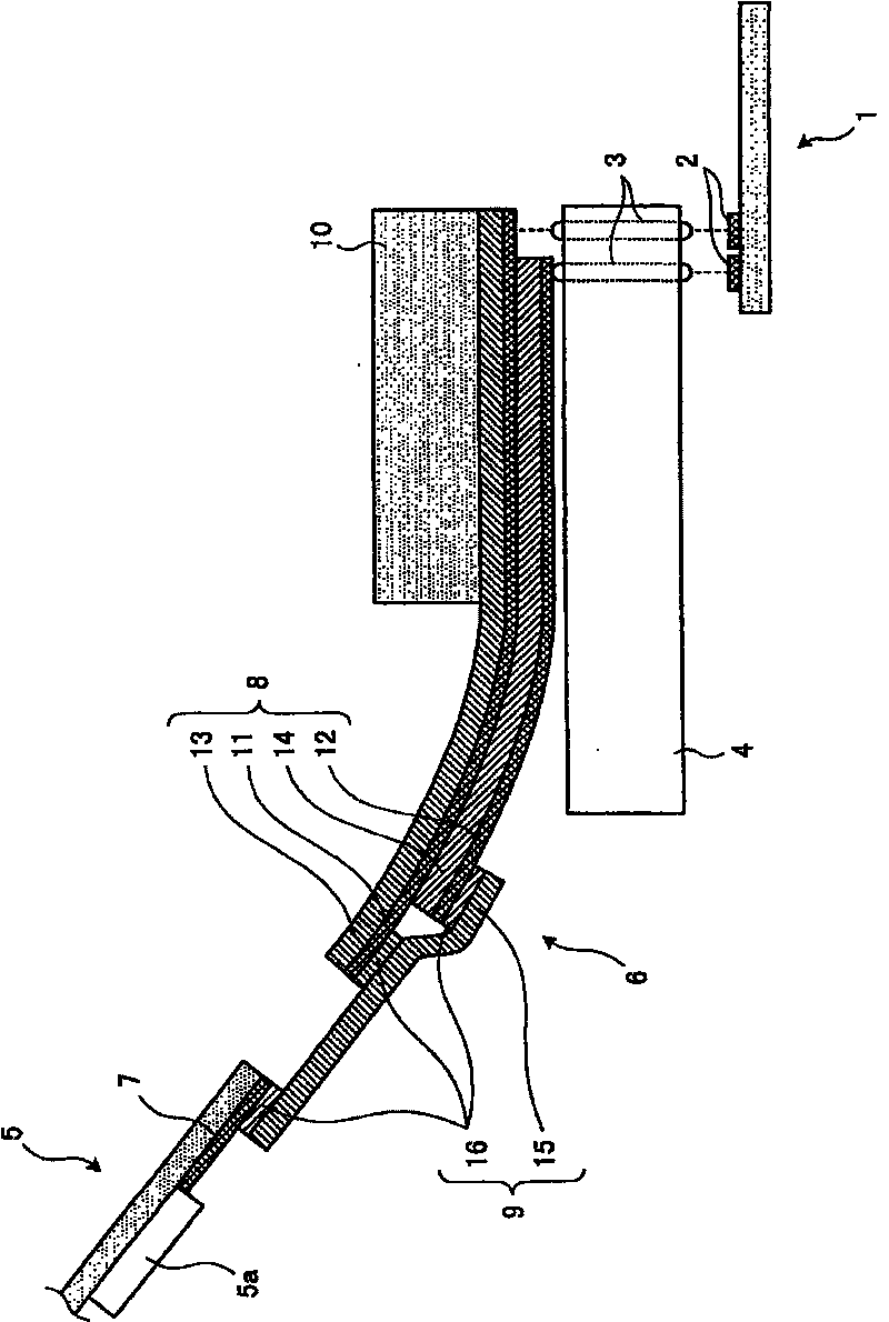 Relay connection member, inspection device and method of manufacturing relay connection member