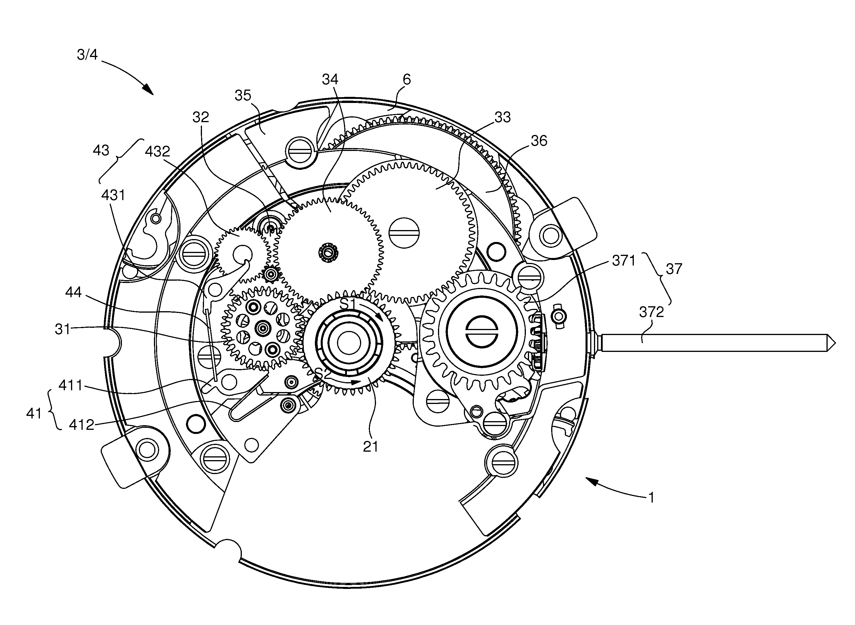 Timepiece movement fitted with a vibrating alarm