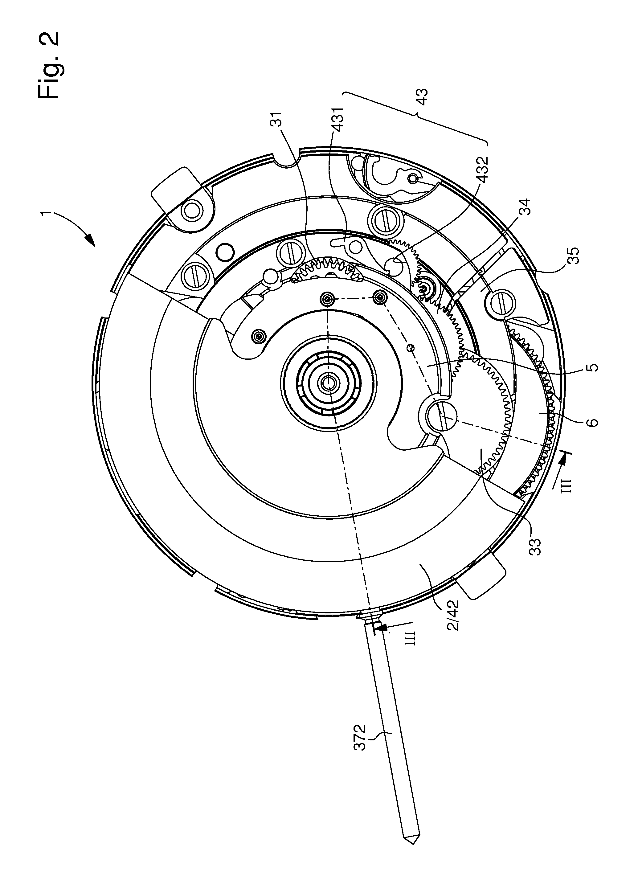 Timepiece movement fitted with a vibrating alarm