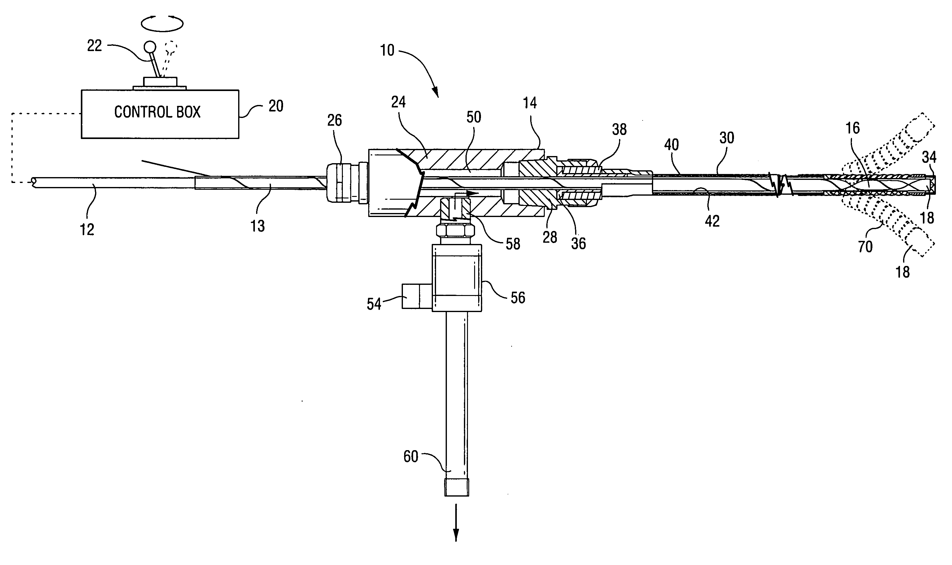 Flexible borescope assembly for inspecting internal turbine components at elevated temperatures