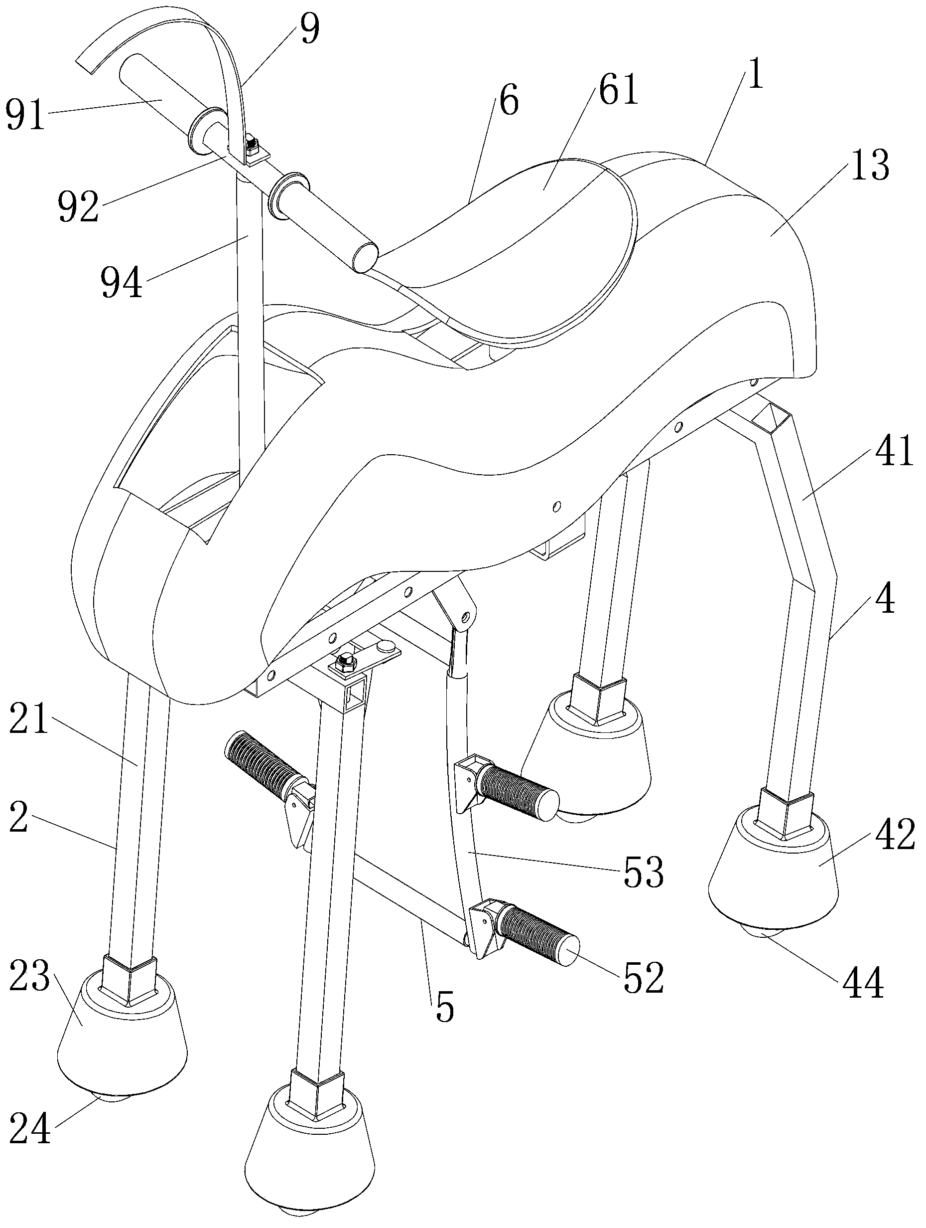 Ridable quadruped-like running toy