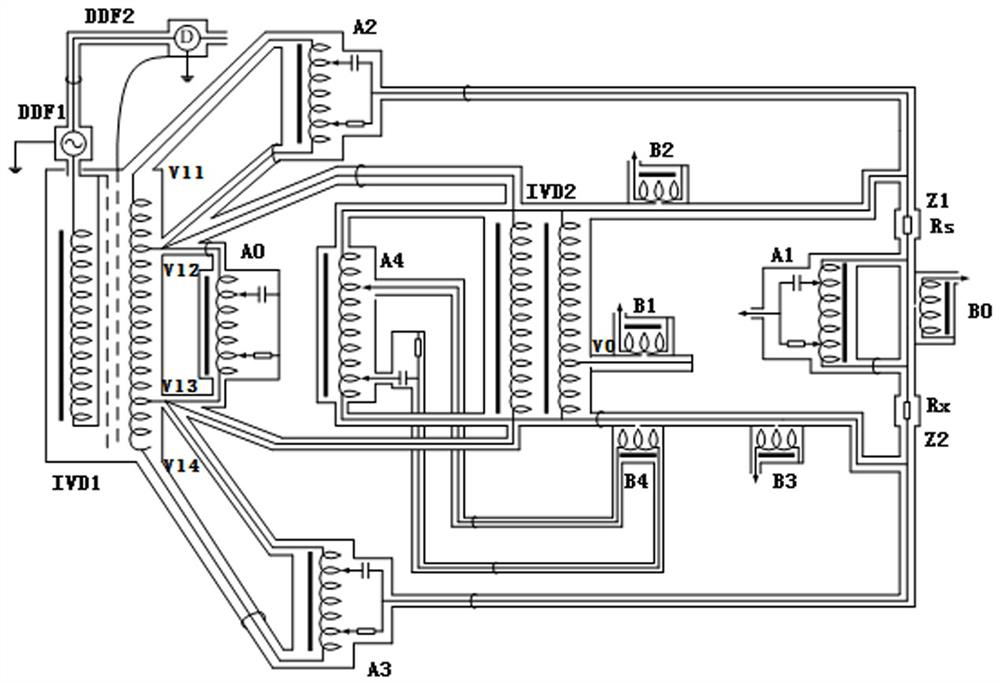 A four-terminal pair AC quantum resistance transfer bridge and method