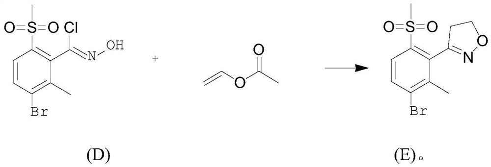 Preparation method of 3-[3-bromo-2-methyl-6-(methylsulfonyl) phenyl]-4, 5-dihydroisoxazole