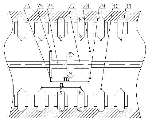 Low-energy-consumption motor-less drive type conveying device