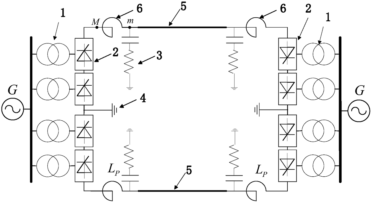 Ultrahigh-voltage DC line protection method based on specific frequency band current