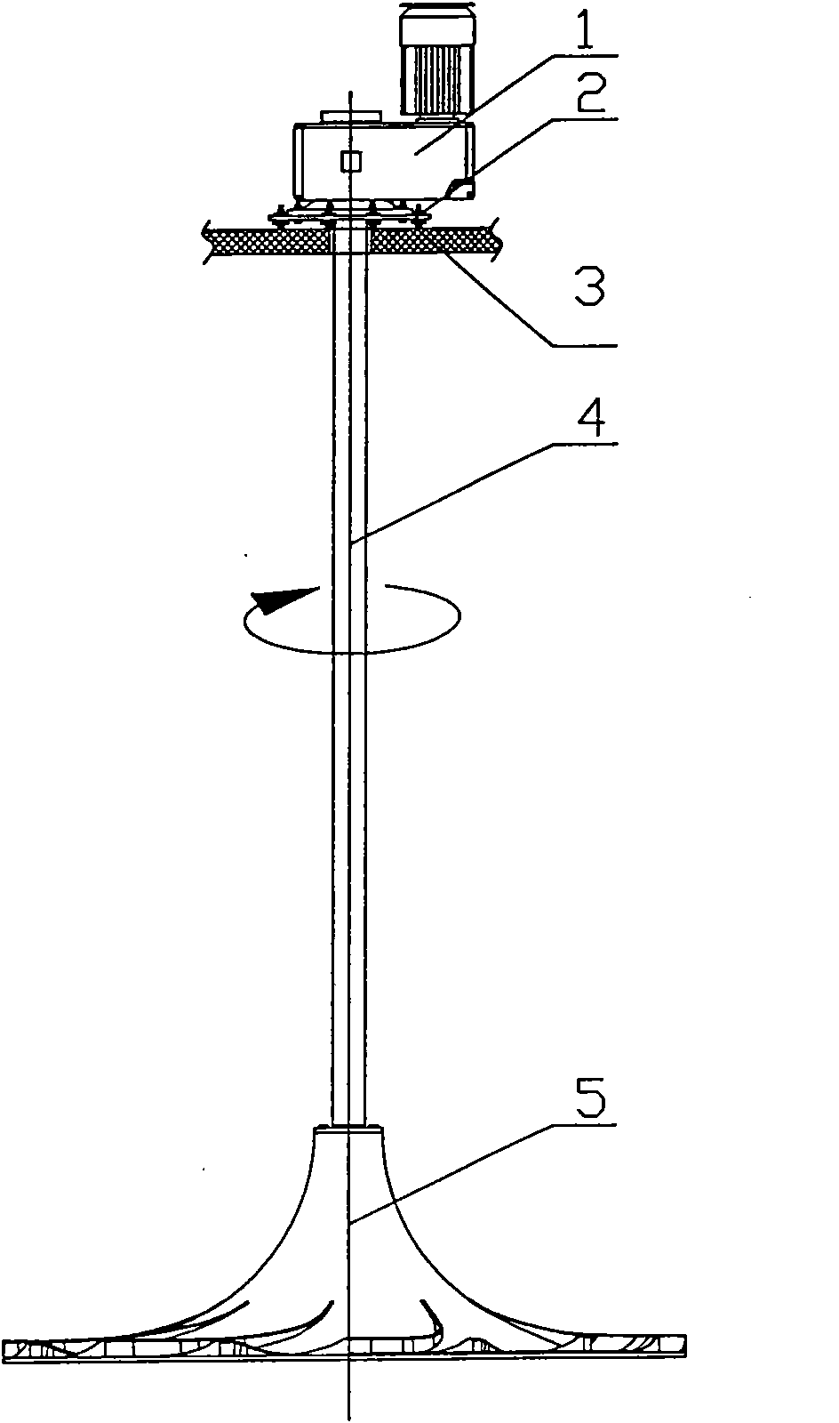 Vertical shaft-type double-turbine mixer