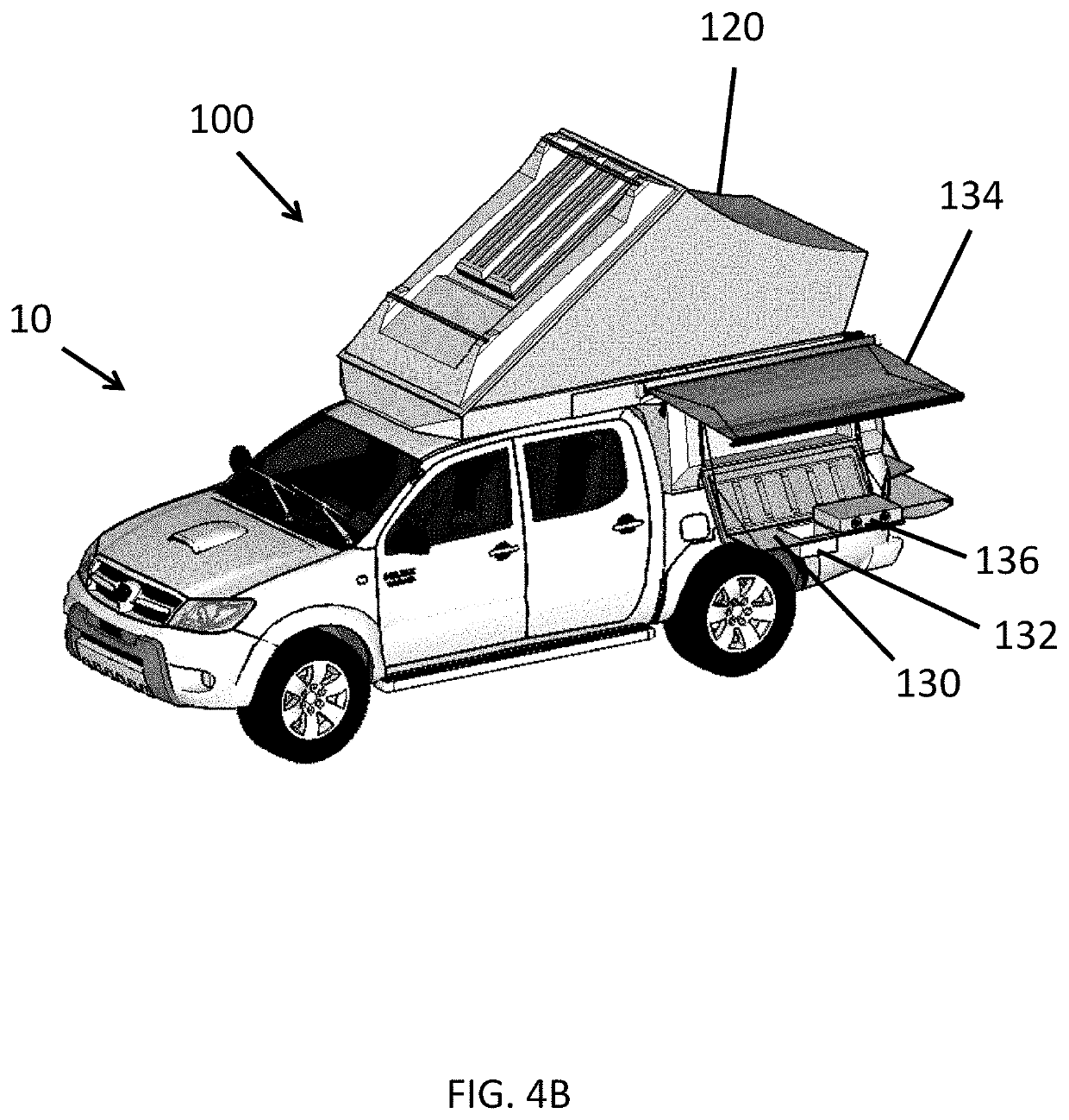 Pop-up camper shell for pickup truck and vehicle roof