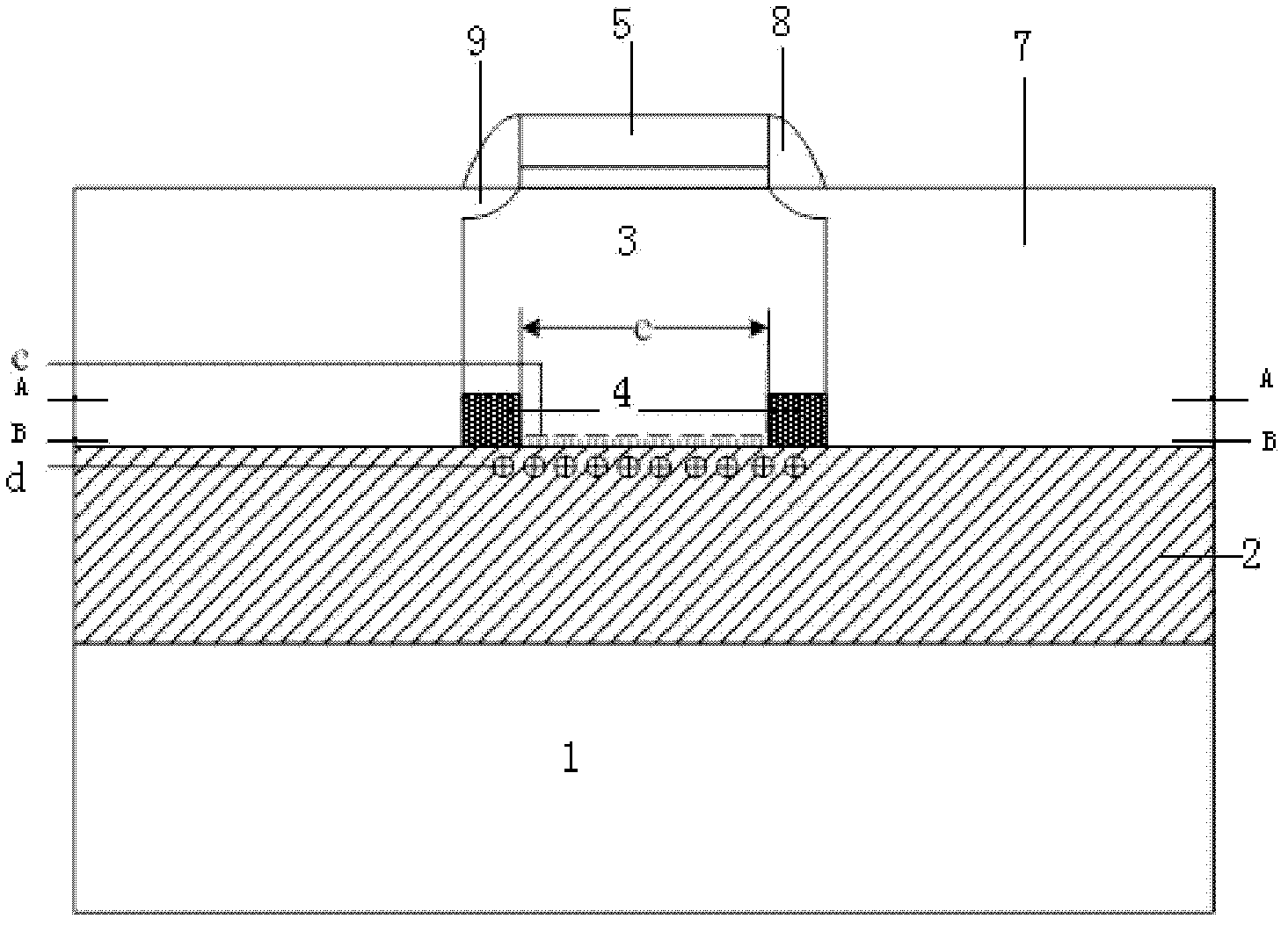 SOI (silicon on insulator) device for restraining current leakage of back gate arising from radiation and preparation method thereof