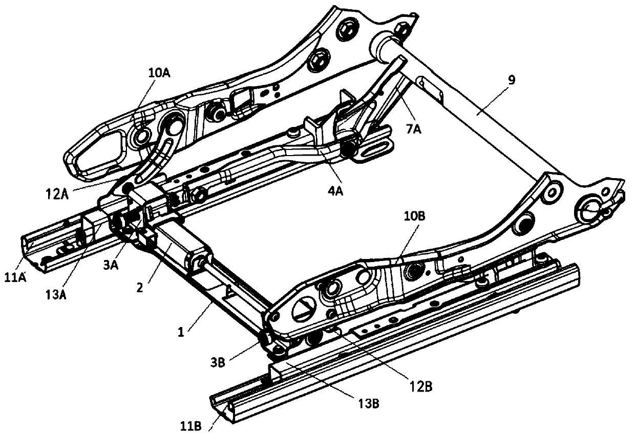 Automobile seat height adjusting device