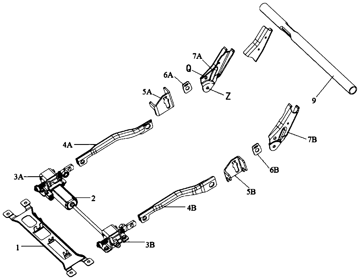 Automobile seat height adjusting device