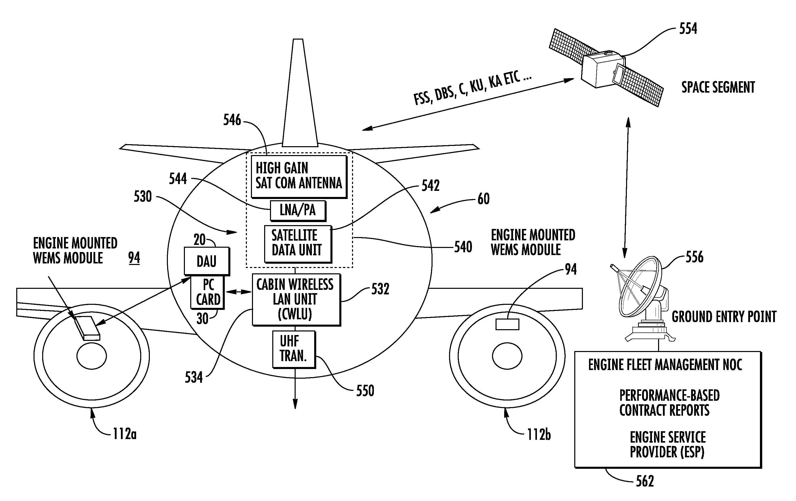 System and method of transmitting data from an aircraft
