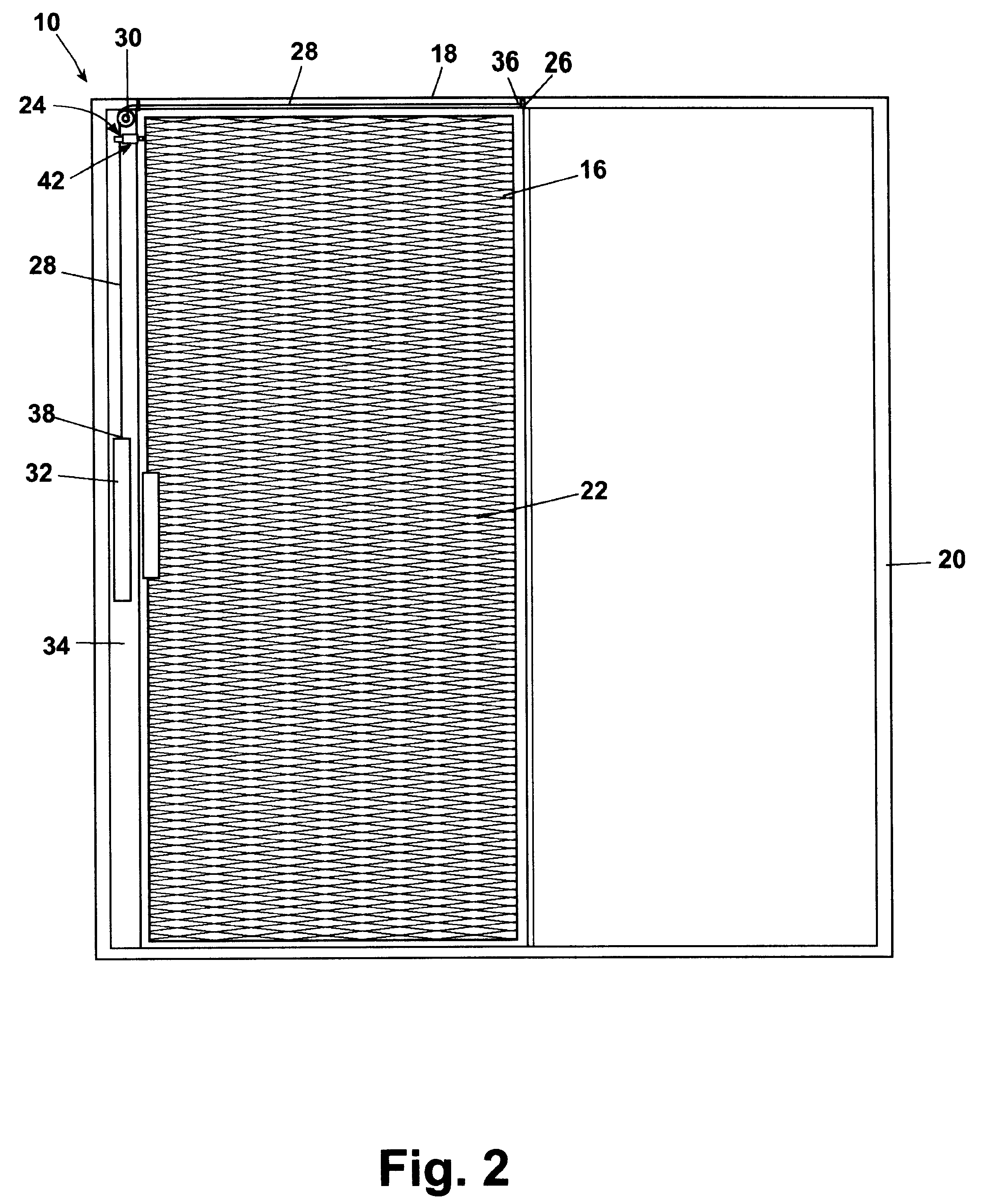 Automatically-closing screen door and closing speed adjuster for the same