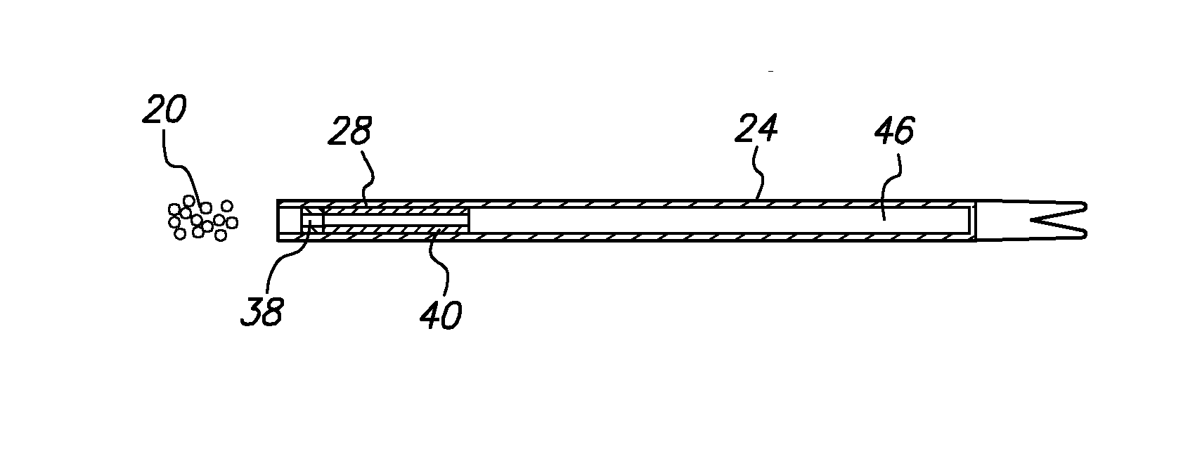 Two-phase projectile with a proximal compression chamber