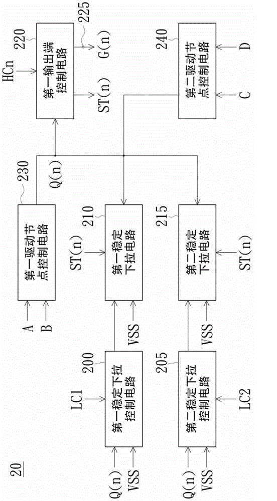 Displacement temporary storage device group and method of driving same