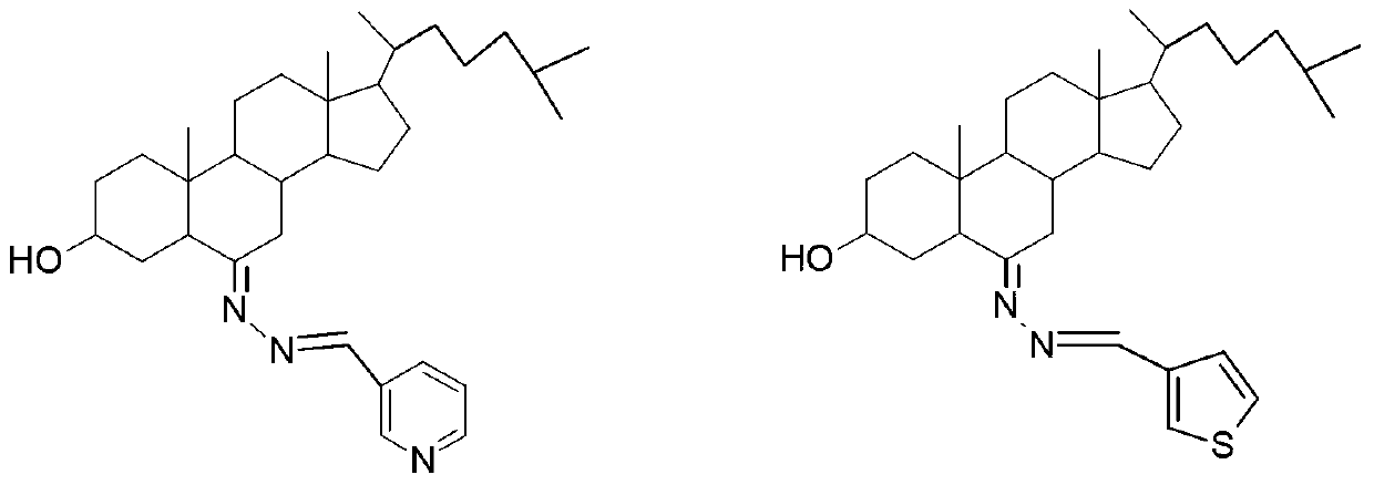 3-hydroxyl cholest-6-keto aromatic aldehyde azine steroidal compound, synthetic method of steroidal compound and application of steroidal compound in preparation of anti-tumour drug