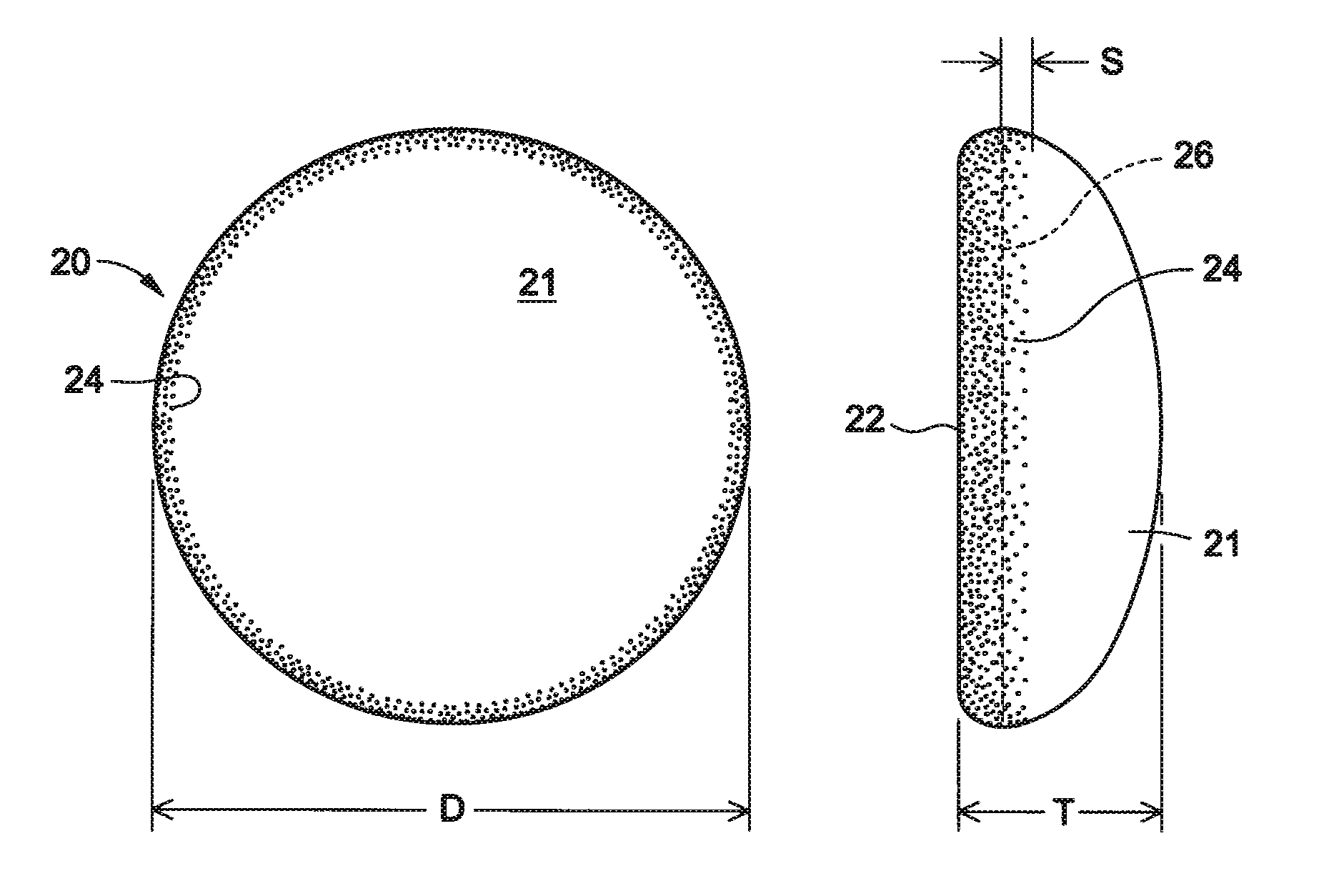 Soft filled prosthesis shell with variable texture