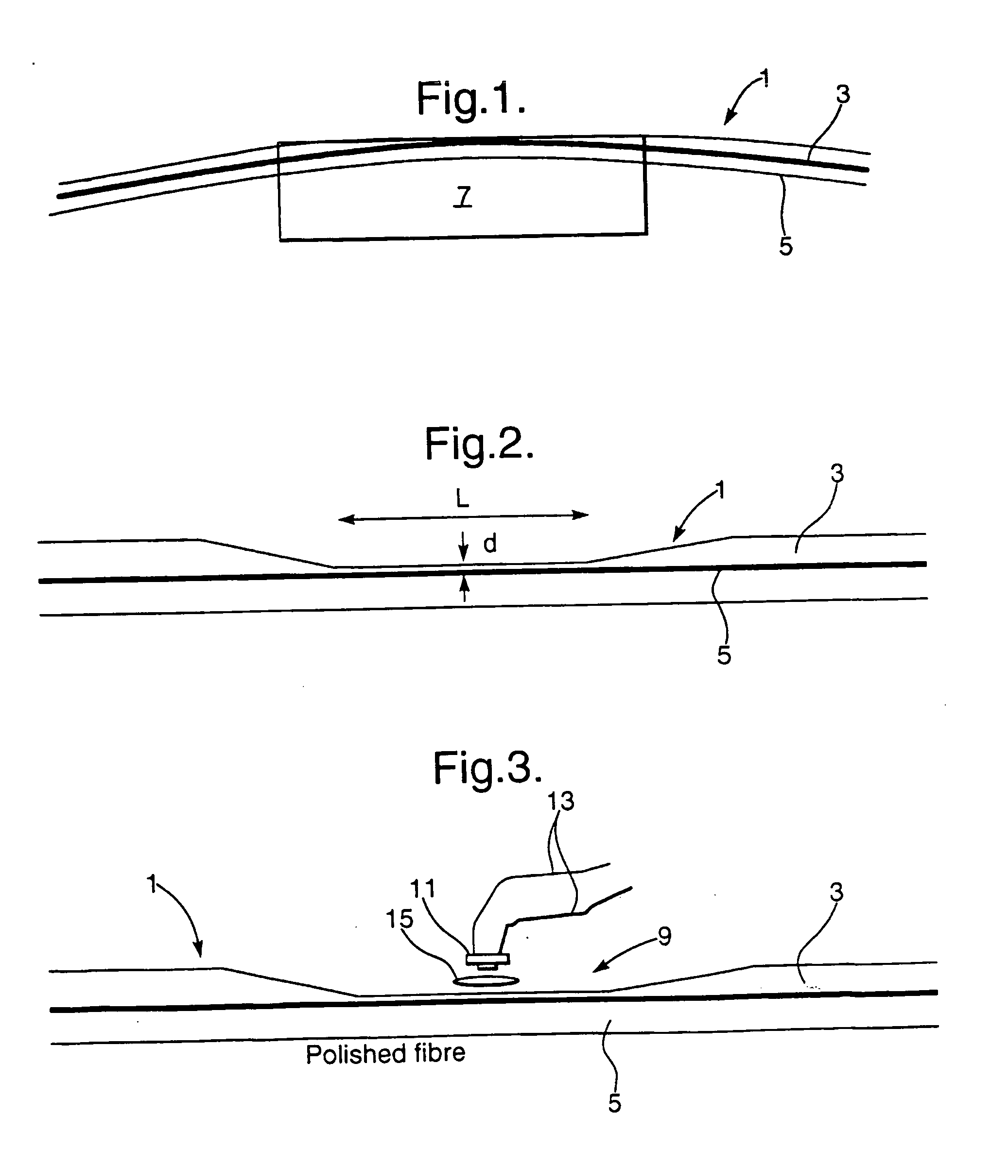 Monitor for an optical fibre and multi-guide optical fibre circuits and methods of making them