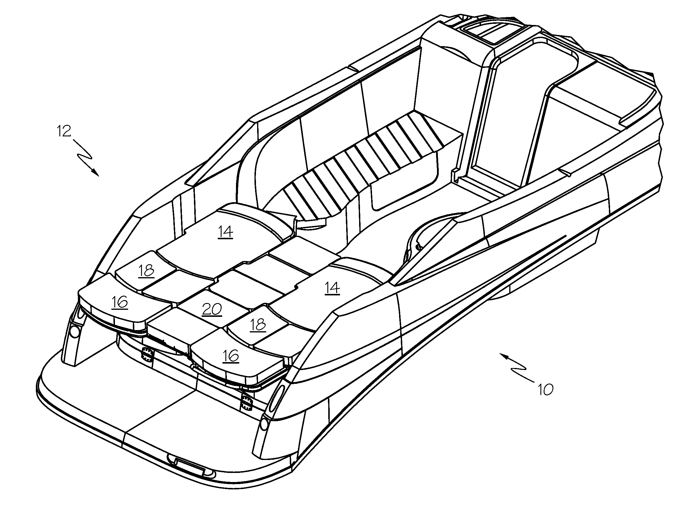 Cruiser split seating system and locking conversion