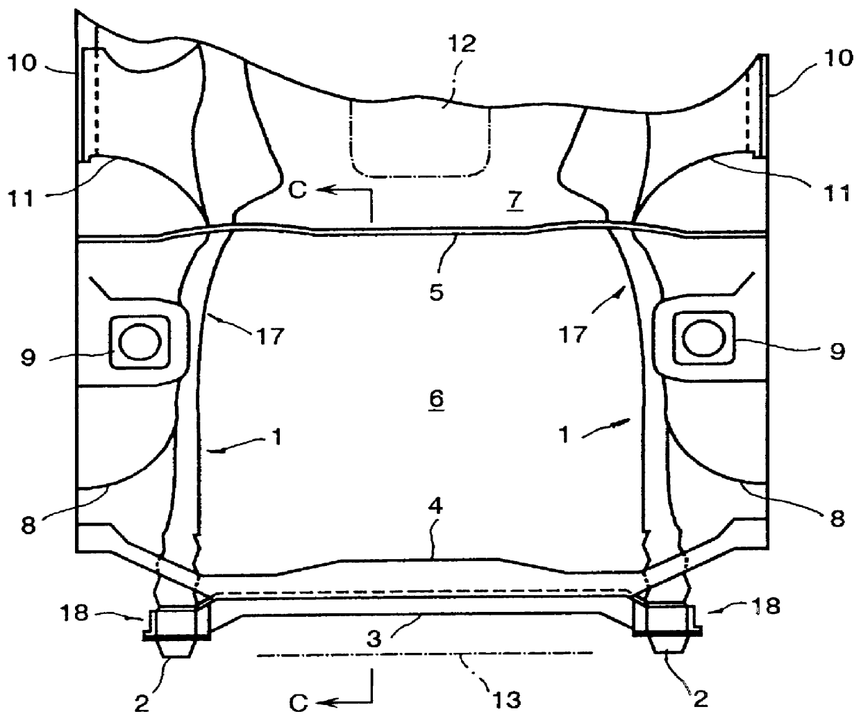 Front body structure for vehicle