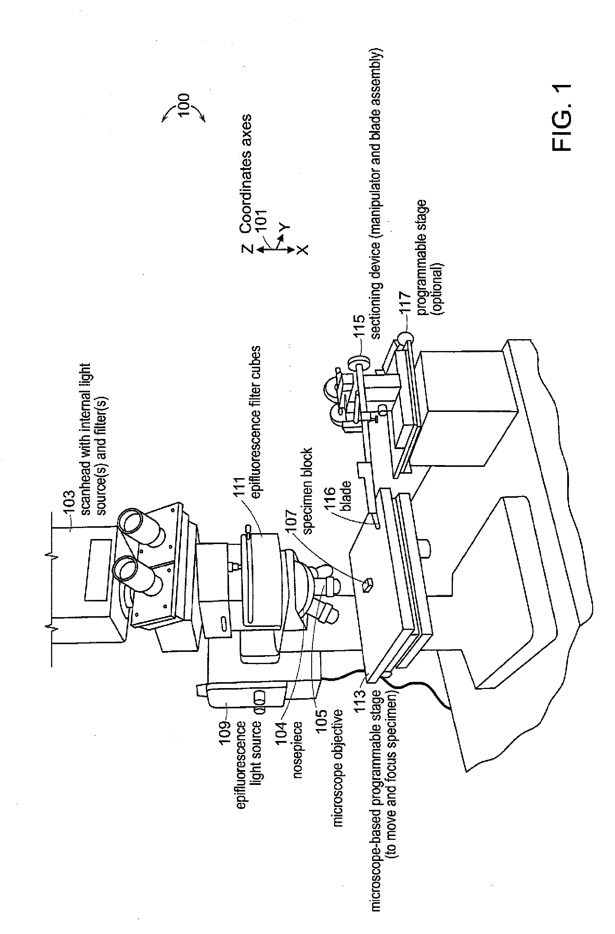System and methods for thick specimen imaging using a microscope based tissue sectioning device