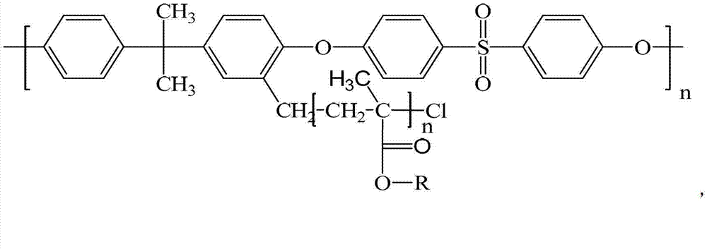 Sulphobetaine metacrylic acid ester grafted polysulfone copolymer as well as preparation method and application of polysulfone copolymer