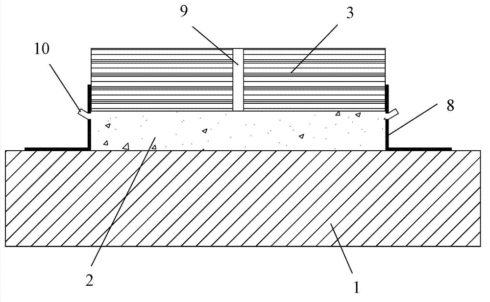 Port exhaust assembly used for ballastless track construction and track construction method