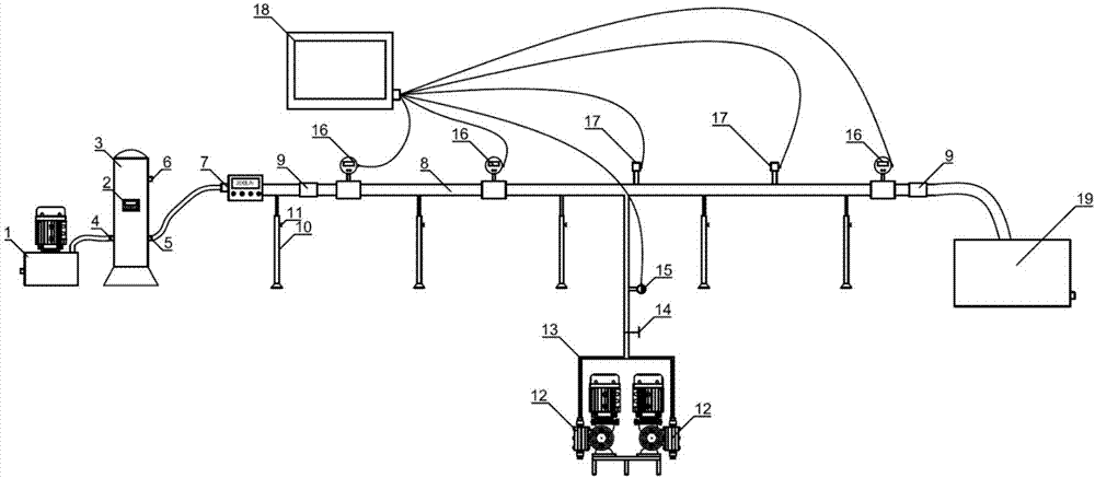 Grouting plugging test device and method for simulating water burst of karst pipeline