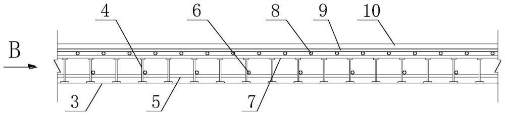 Construction method of cast-in-place steel-concrete composite beam of double-girder longitudinal one-way plate