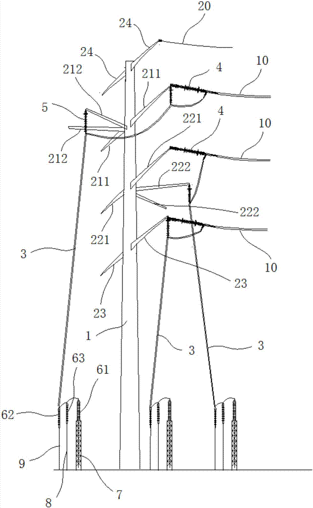 Cable termination pole